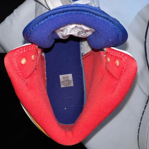 Air Jordan 1 Mid White/Blue/Orange/Red Kids Shoe Size 6Youth - Picture 13 of 14